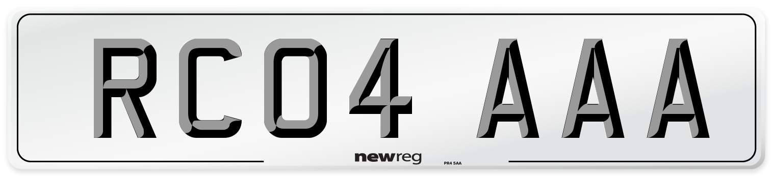 RC04 AAA Number Plate from New Reg
